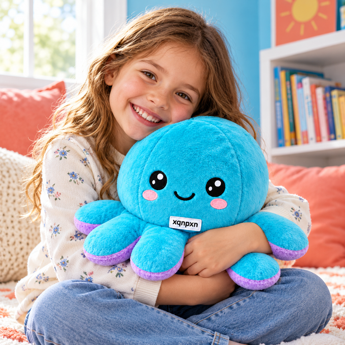 xqnpxn Flip Friend Reversible Plush Octopus