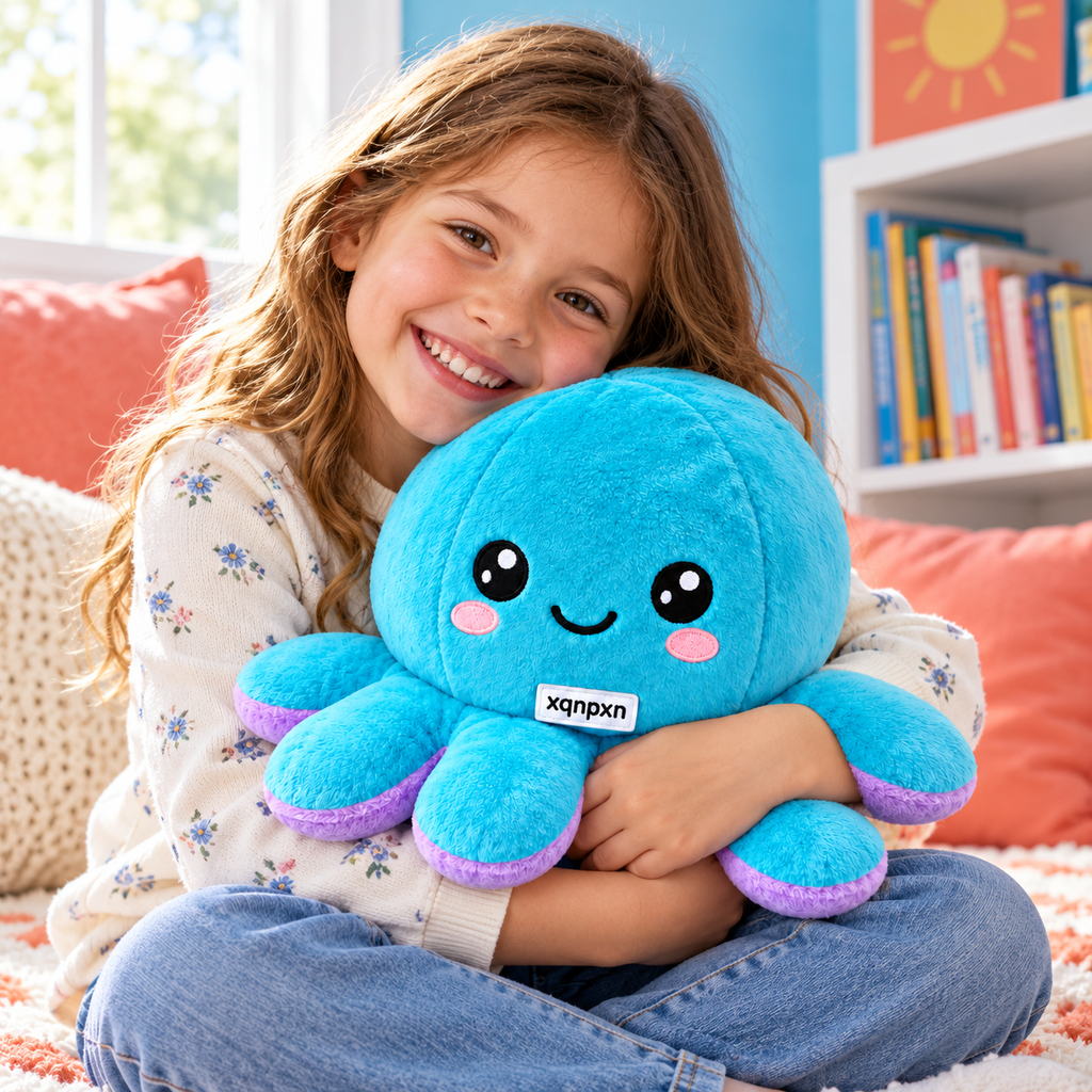 xqnpxn Flip Friend Reversible Plush Octopus - child play lifestyle