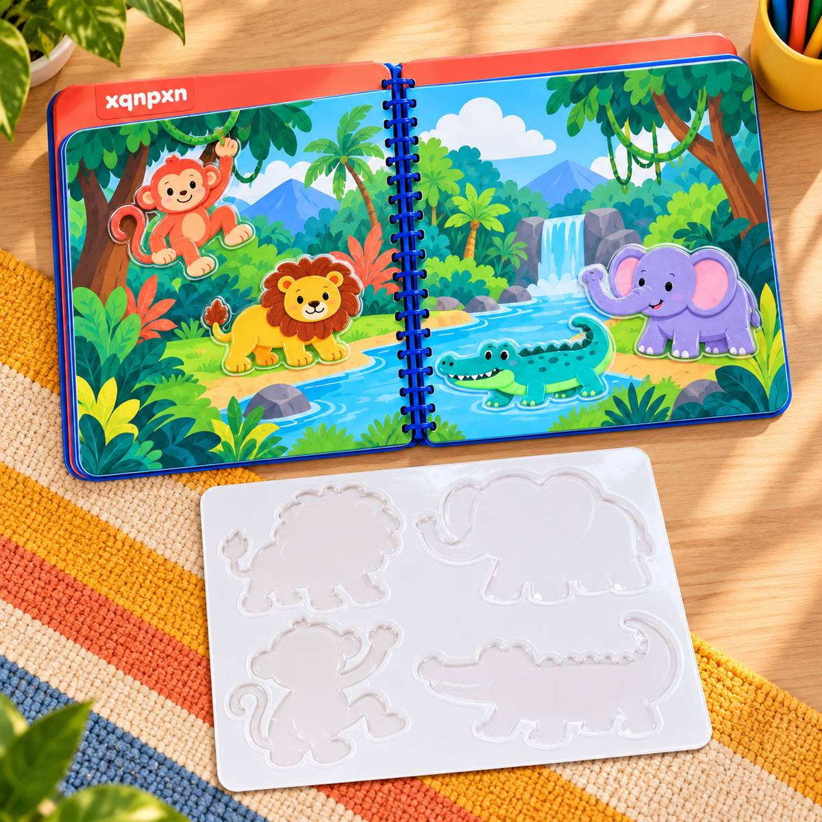 xqnpxn Jungle Journey Reusable Sticker Scene Pad - alternative view